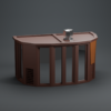 Brown Garage Semi-Circle Building 3D Model