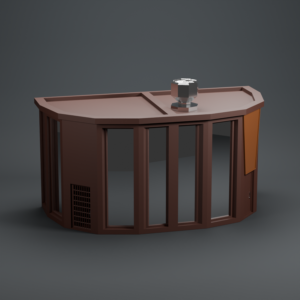 Brown Garage Semi-Circle Building 3D Model
