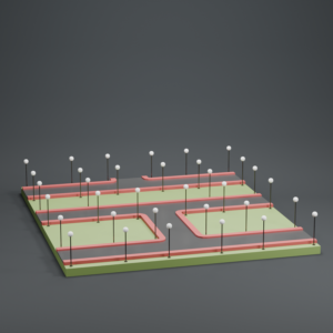 Cartoon Style City Base 3D Model