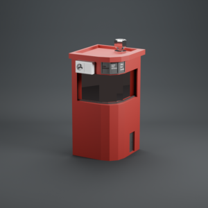 Cartoon Style Red Cafe Building 3D Model